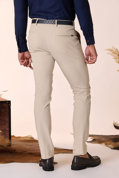 Shantanu & Nikhil Menswear Ecru Straight Leg Trousers indian designer wear online shopping melange singapore