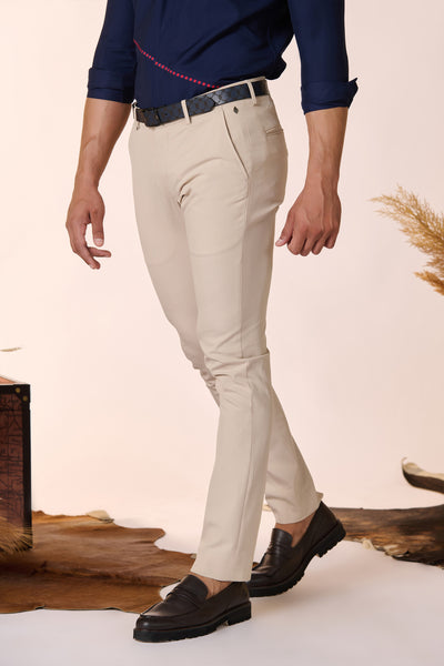 Shantanu & Nikhil Menswear Ecru Straight Leg Trousers indian designer wear online shopping melange singapore