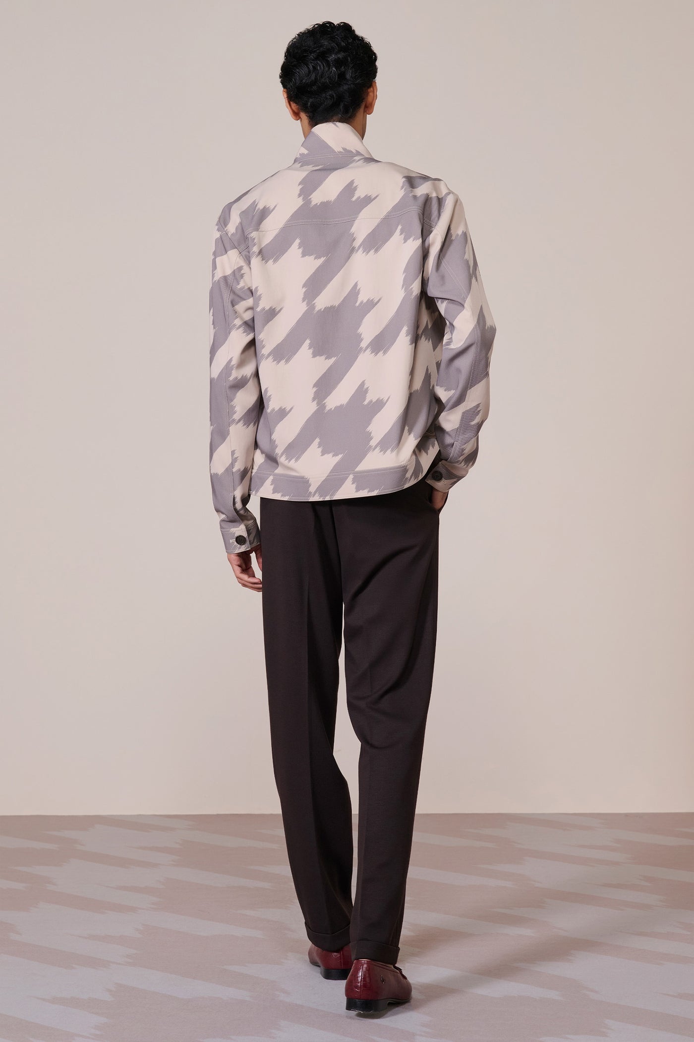 Shantanu & Nikhil Menswear Funnel Neck Printed Layering indian designer wear online shopping melange singapore