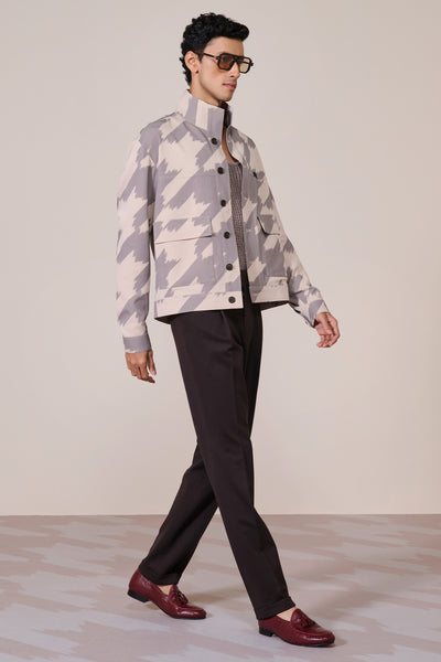 Shantanu & Nikhil Menswear Funnel Neck Printed Layering indian designer wear online shopping melange singapore