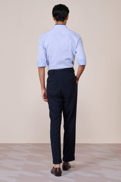 Shantanu & Nikhil Menswear Light Blue Eagle Crested Shirt indian designer wear online shopping melange singapore