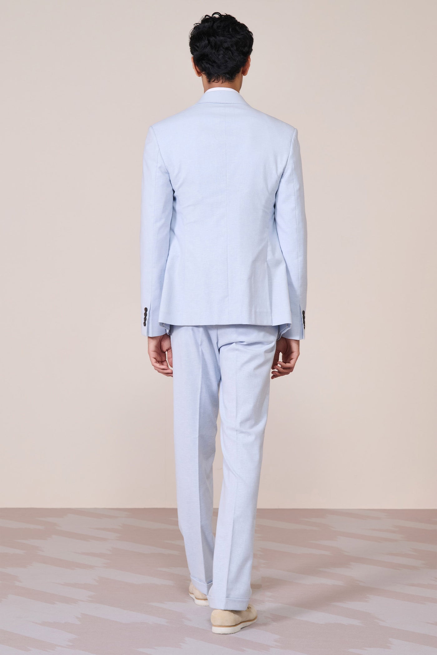 Shantanu & Nikhil Menswear Light Blue Linen Jacket indian designer wear online shopping melange singapore