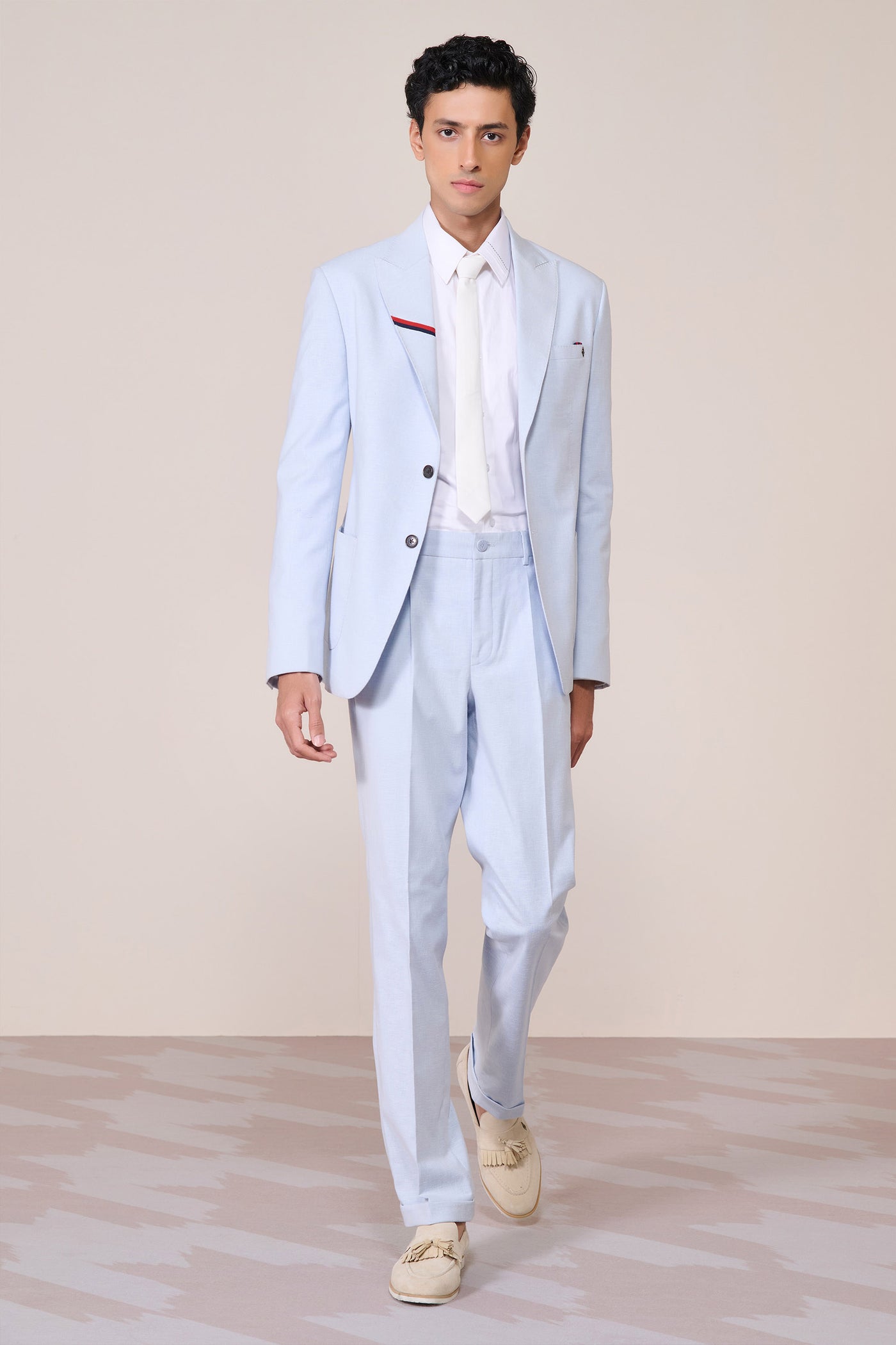 Shantanu & Nikhil Menswear Light Blue Linen Jacket indian designer wear online shopping melange singapore
