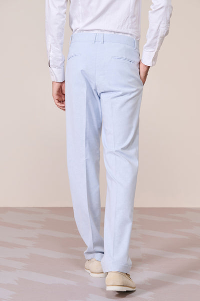 Shantanu & Nikhil Menswear Light Blue Linen Trousers indian designer wear online shopping melange singapore