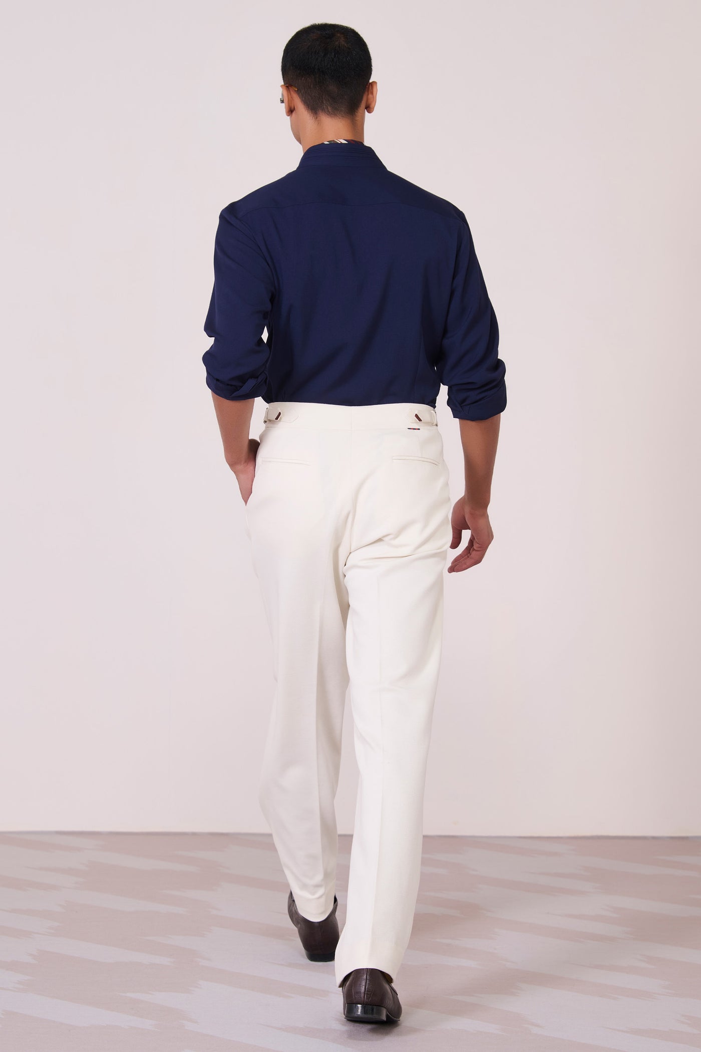 Shantanu & Nikhil Menswear Navy Adamas Shirt indian designer wear online shopping melange singapore
