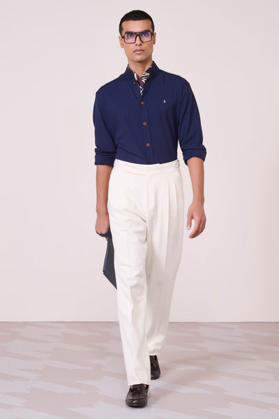 Shantanu & Nikhil Menswear Navy Adamas Shirt indian designer wear online shopping melange singapore