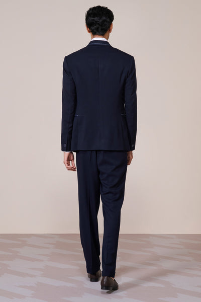 Shantanu & Nikhil Menswear Navy Anti-Trend Jacket indian designer wear online shopping melange singapore