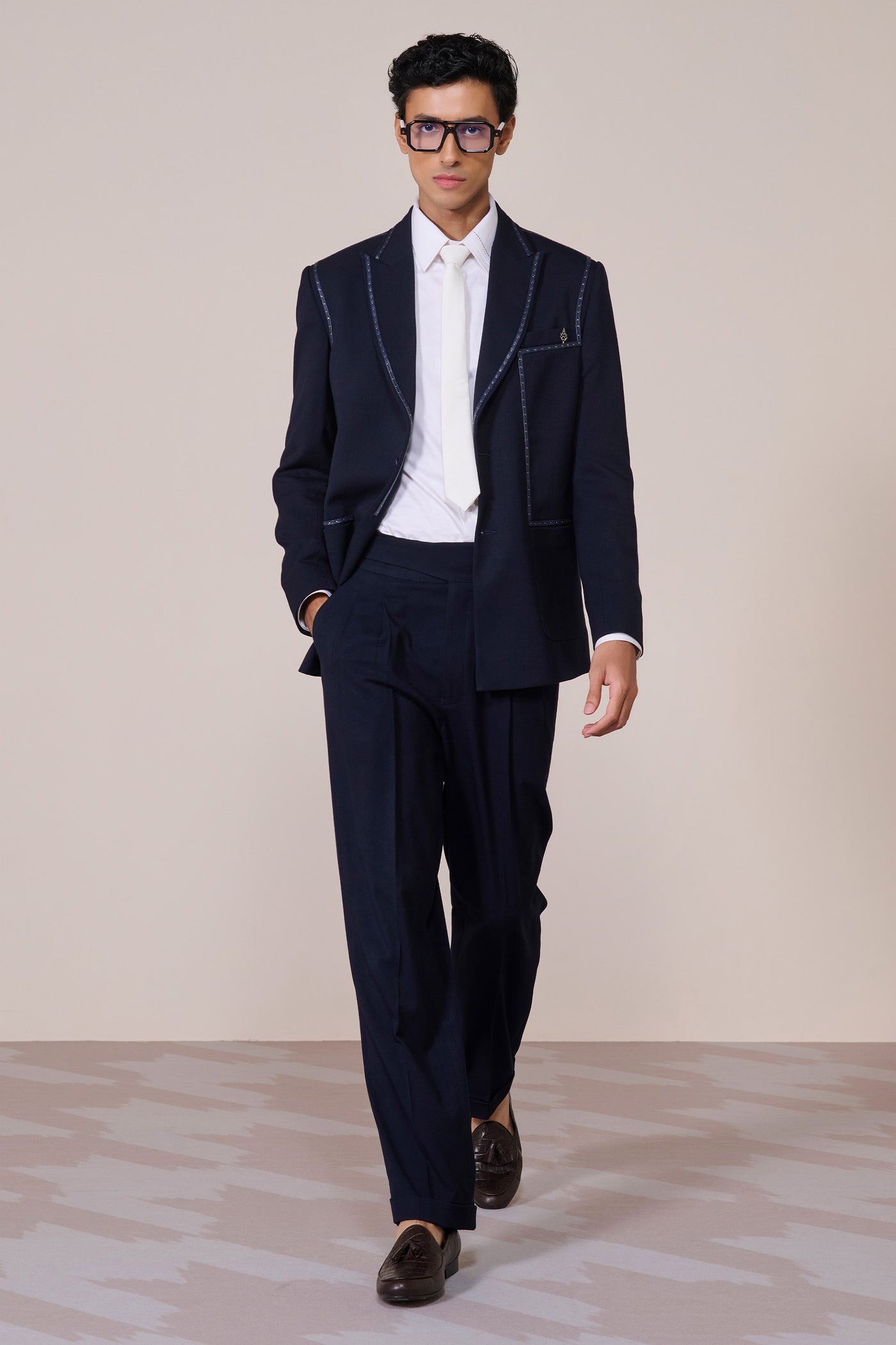 Shantanu & Nikhil Menswear Navy Anti-Trend Jacket indian designer wear online shopping melange singapore