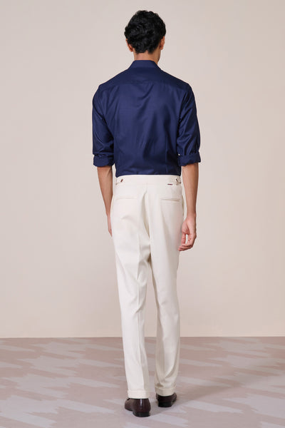 Shantanu & Nikhil Menswear Navy Band Collar Shirt indian designer wear online shopping melange singapore