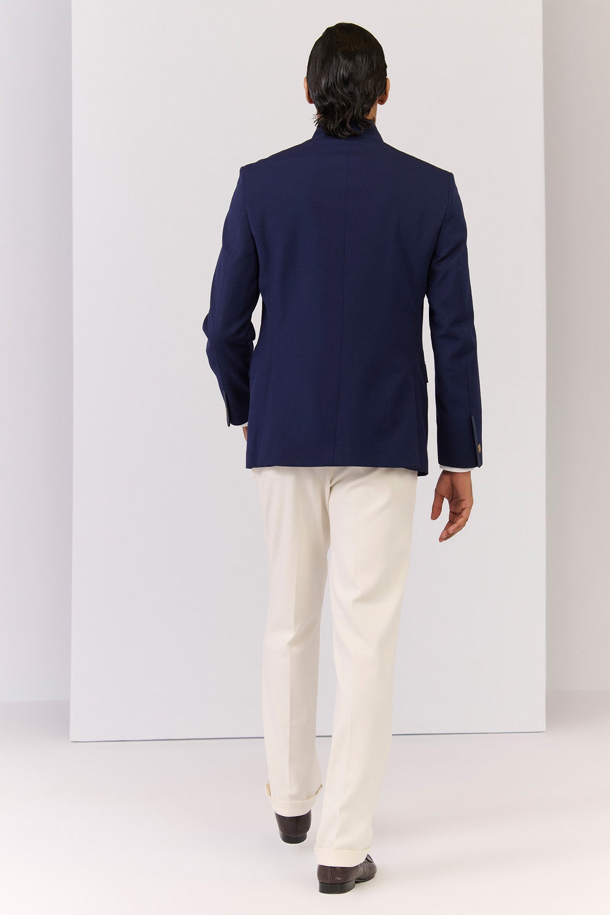 Shantanu & Nikhil Menswear Navy Bandhgala Jacket indian designer wear online shopping melange singapore 