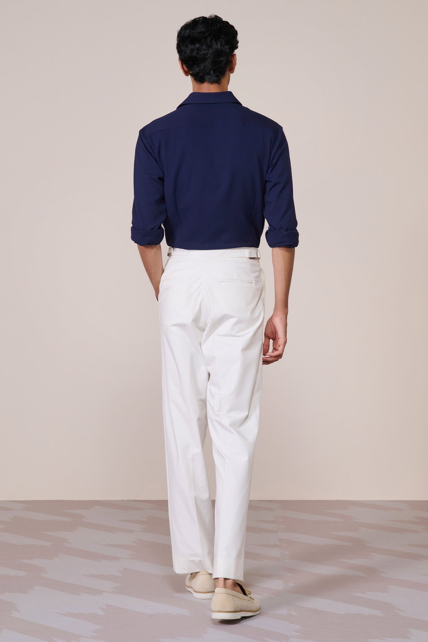 Shantanu & Nikhil Menswear Navy Colour Block Shirt indian designer wear online shopping melange singapore