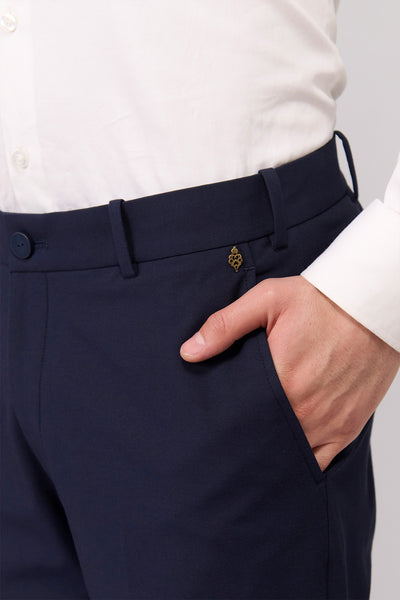 Shantanu & Nikhil Menswear Navy Trousers With Signature Adamas indian designer wear online shopping melange