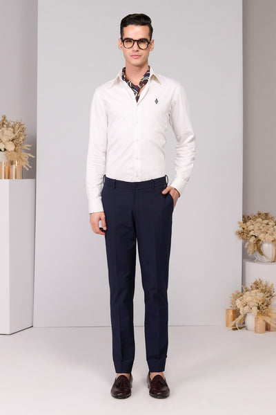 Shantanu & Nikhil Menswear Navy Trousers With Signature Adamas indian designer wear online shopping melange