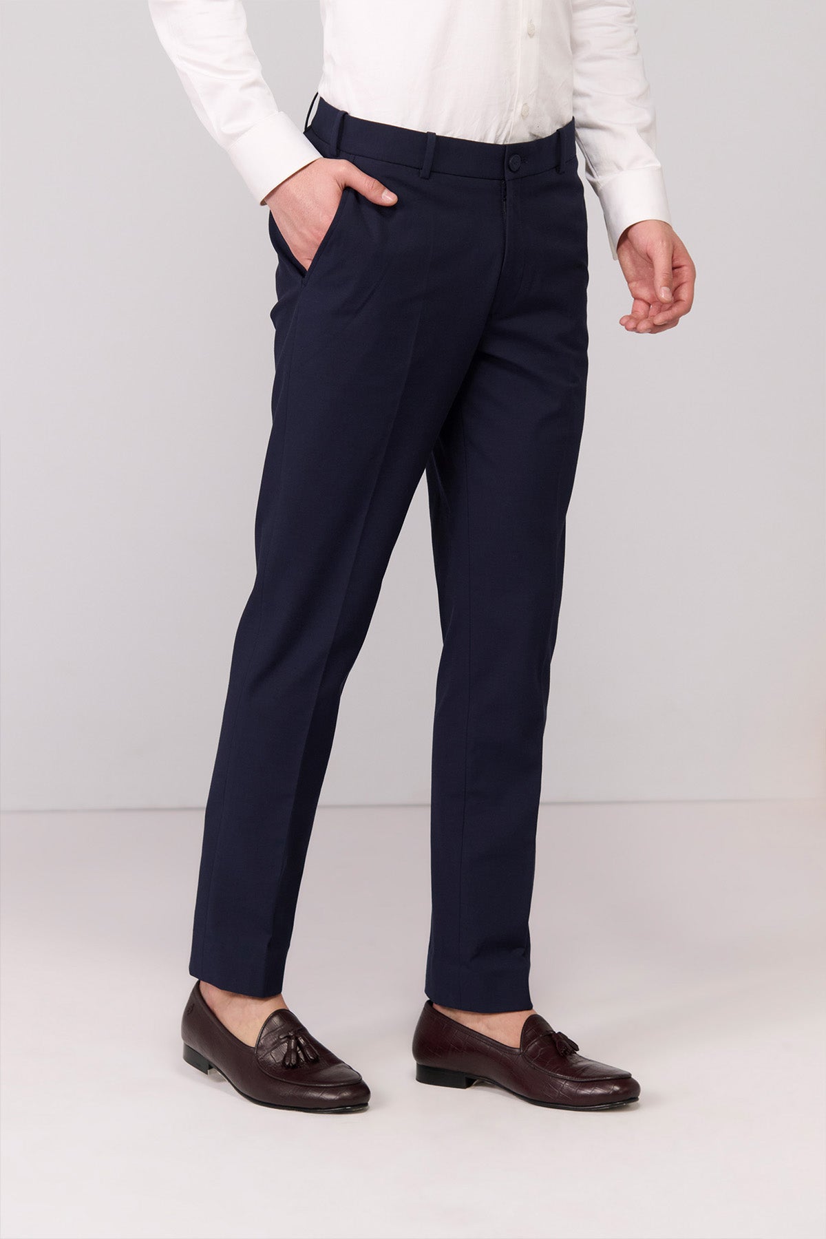 Shantanu & Nikhil Menswear Navy Trousers With Signature Adamas indian designer wear online shopping melange