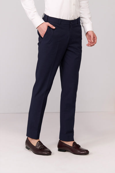 Shantanu & Nikhil Menswear Navy Trousers With Signature Adamas indian designer wear online shopping melange