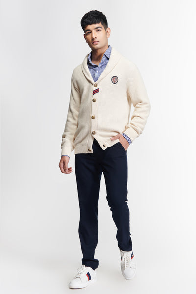 Shantanu & Nikhil Menswear Off-White Cardigan indian designer wear online shopping melange singapore