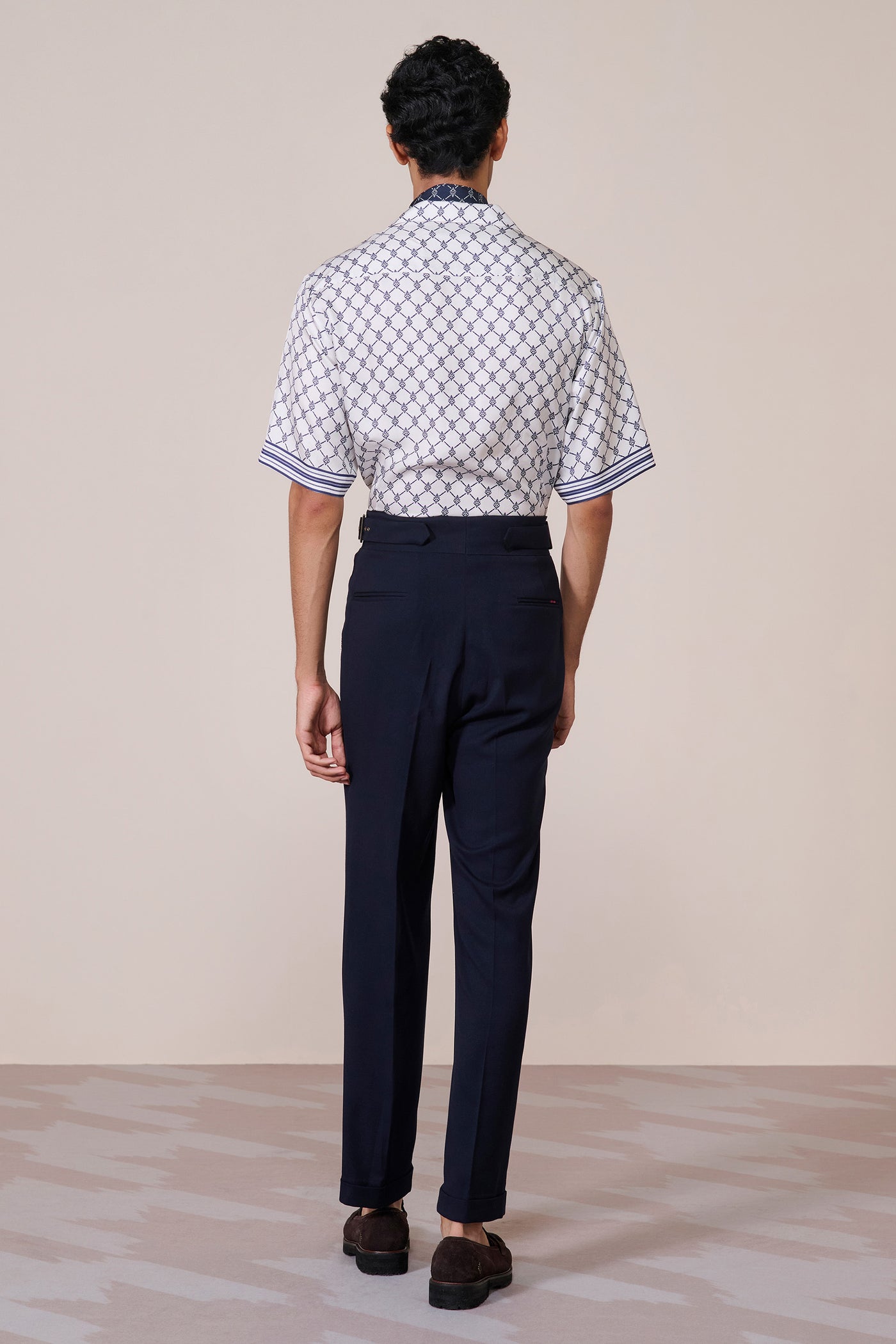 Shantanu & Nikhil Menswear Off White Adamas Twill Silk Shirt ndian designer wear online shopping melange singapore