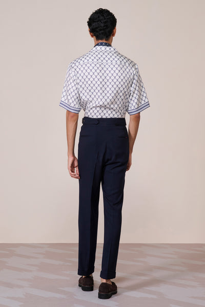 Shantanu & Nikhil Menswear Off White Adamas Twill Silk Shirt ndian designer wear online shopping melange singapore