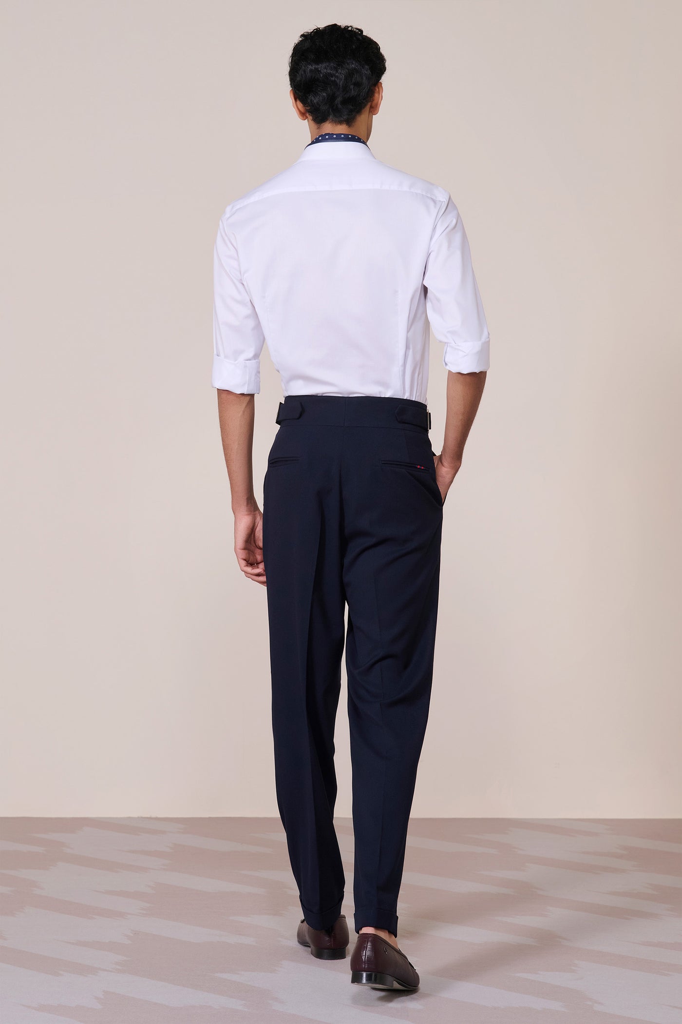 Shantanu & Nikhil Menswear Off White Eagle Crested Shirt indian designer wear online shopping melange singapore