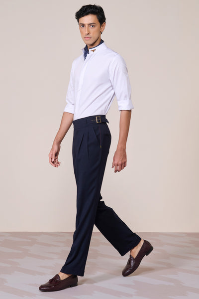 Shantanu & Nikhil Menswear Off White Eagle Crested Shirt indian designer wear online shopping melange singapore