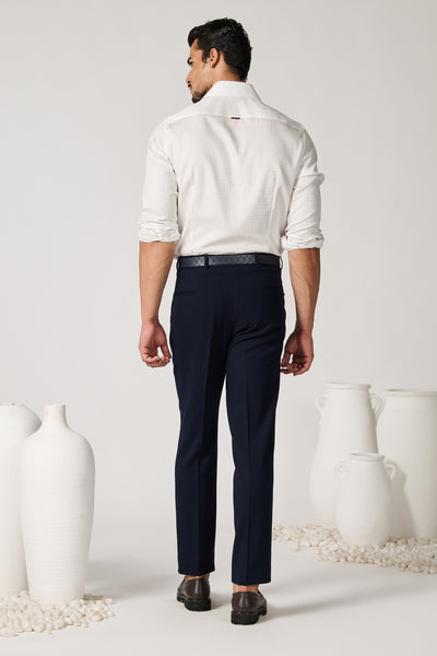 Shantanu & Nikhil Menswear Off White Shirt with Geometric Pattern indian designer wear online shopping melange singapore