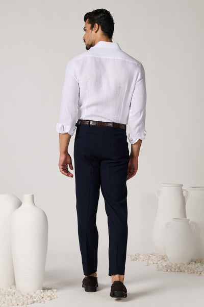 Shantanu & Nikhil Menswear Off White Linen Shirt indian designer wear online shopping melange singapore