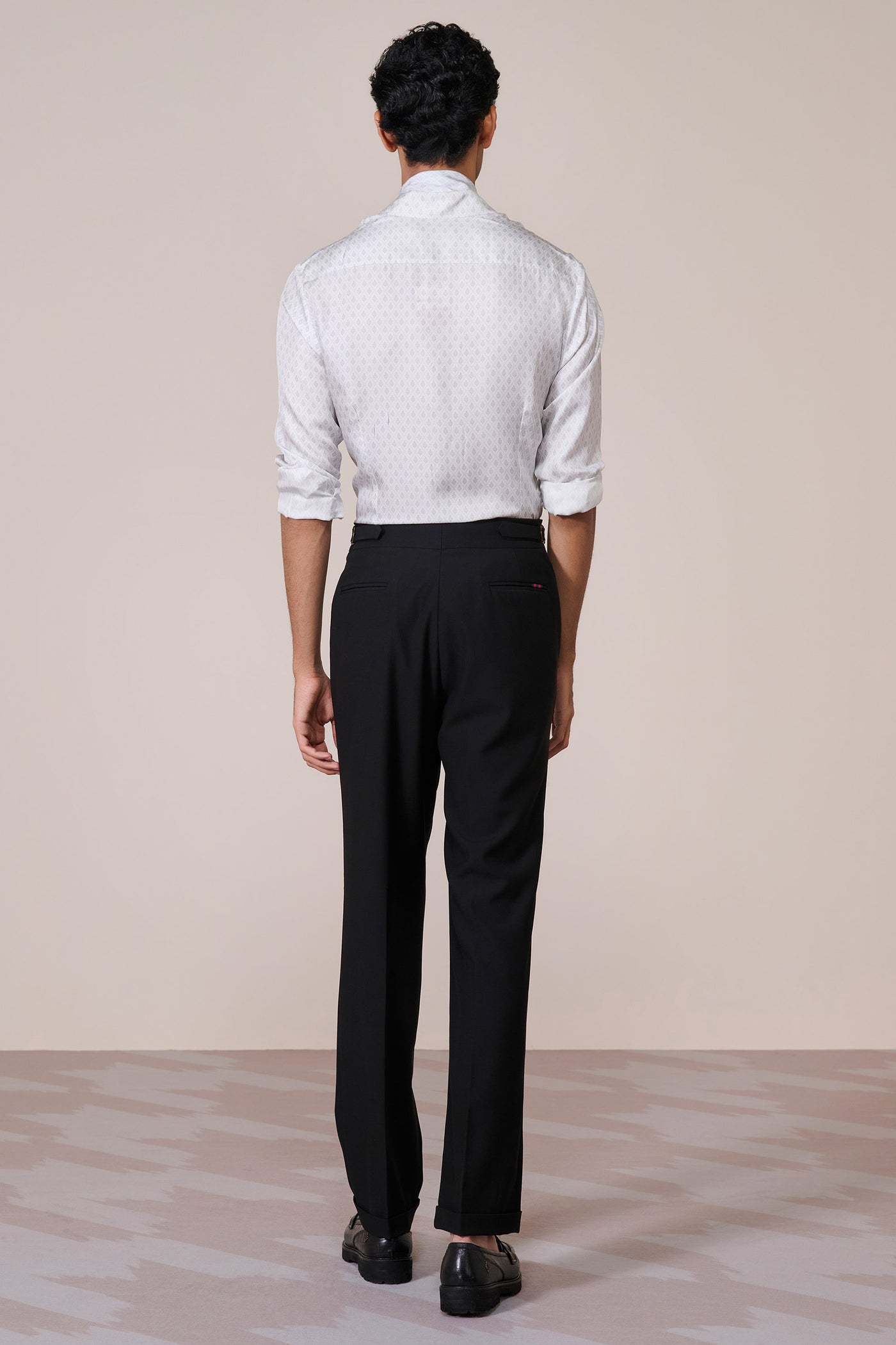 Shantanu & Nikhil Menswear Offwhite Silk Twill Adamas Shirt indian designer wear online shopping melange singapore