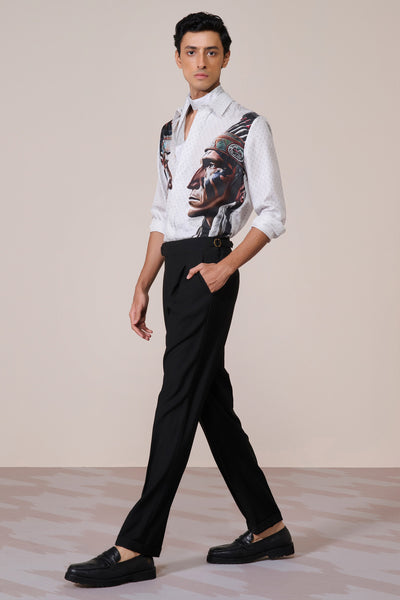 Shantanu & Nikhil Menswear Offwhite Silk Twill Adamas Shirt indian designer wear online shopping melange singapore