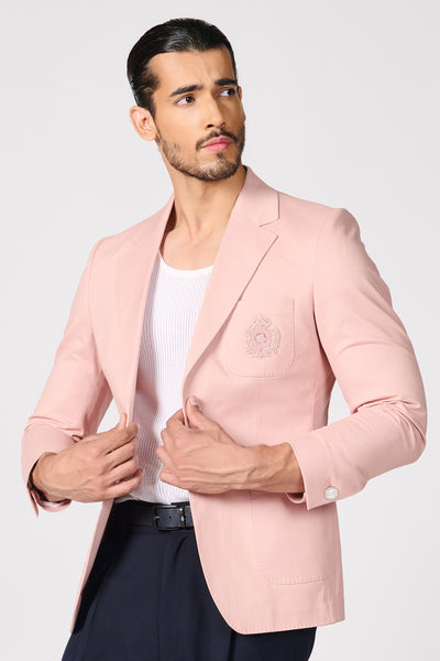 Shantanu & Nikhil Menswear Pink Crested Jacket indian designer wear online shopping melange singapore
