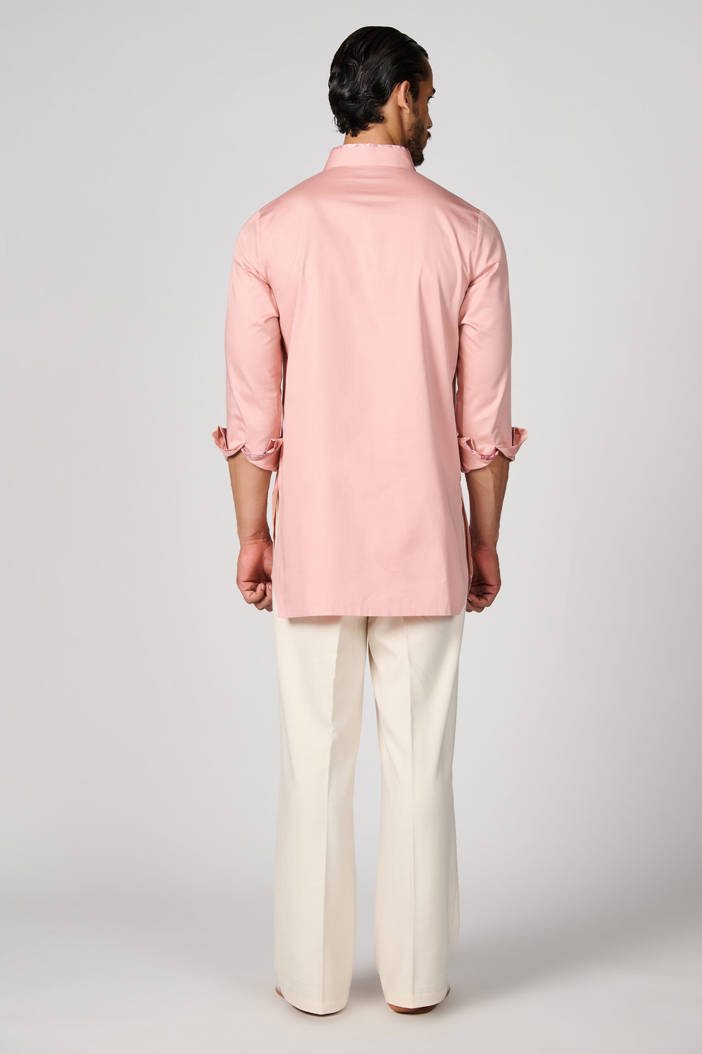 Shantanu & Nikhil Menswear Pink Crested Kurta indian designer wear online shopping melange singapore