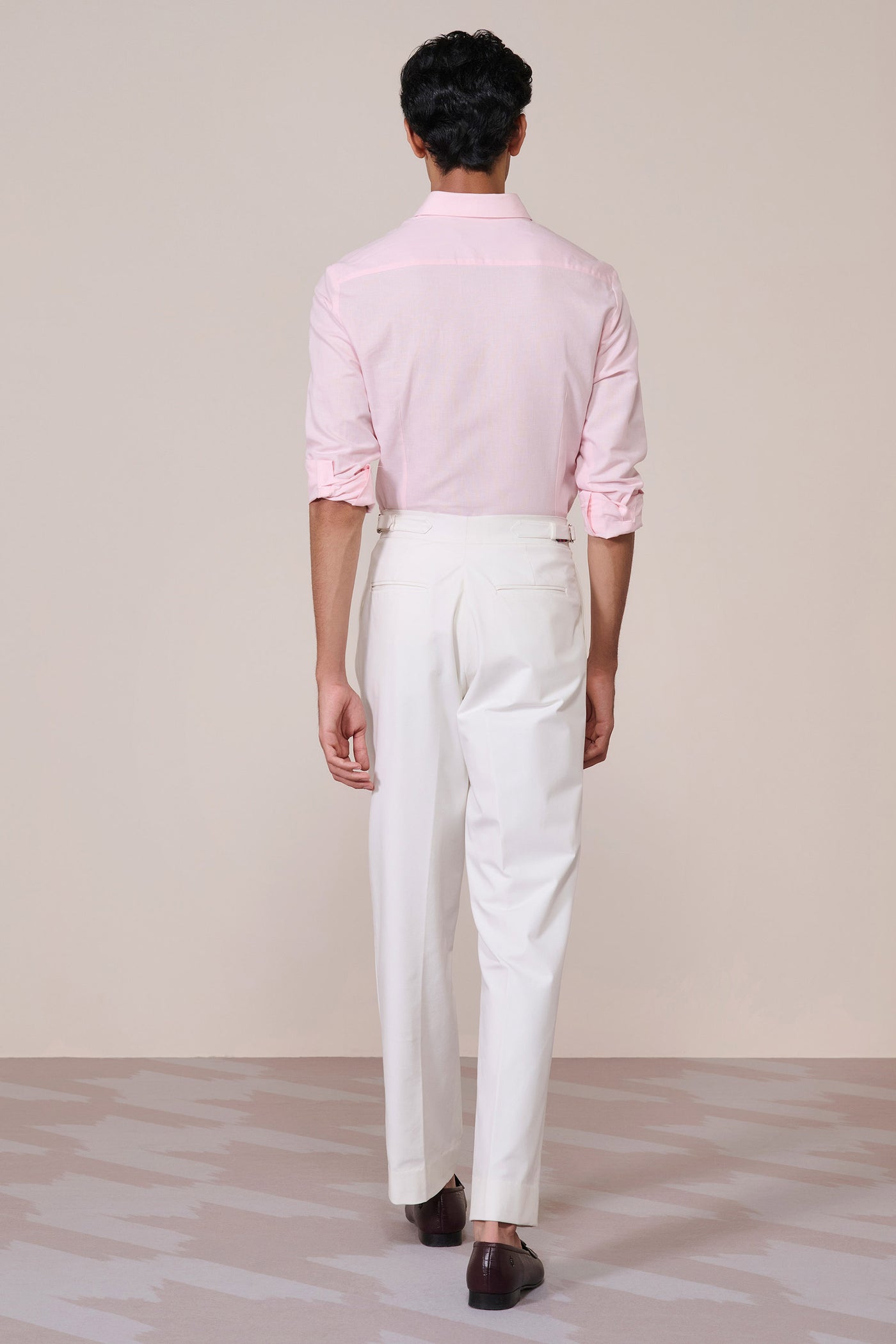 Shantanu & Nikhil Menswear Pink Linen Shirt indian designer wear online shopping melange singapore
