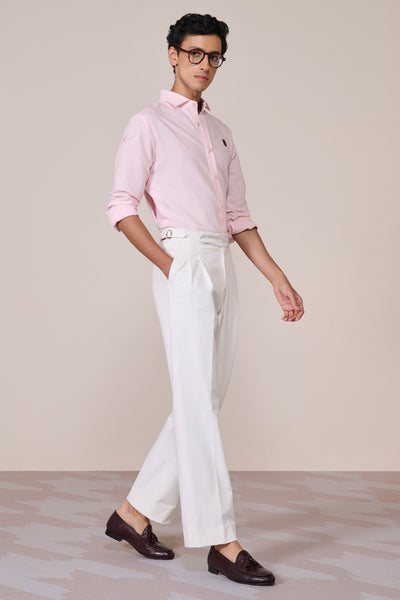 Shantanu & Nikhil Menswear Pink Linen Shirt indian designer wear online shopping melange singapore
