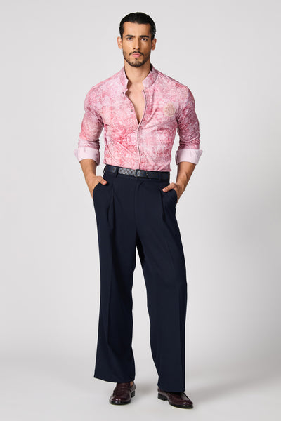 Shantanu & Nikhil Menswear Pink Sicilian Geometric Print Shirt indian designer wear online shopping melange singapore