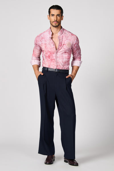 Shantanu & Nikhil Menswear Pink Sicilian Geometric Print Shirt indian designer wear online shopping melange singapore