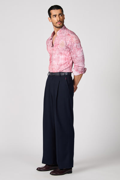 Shantanu & Nikhil Menswear Pink Sicilian Geometric Print Shirt indian designer wear online shopping melange singapore