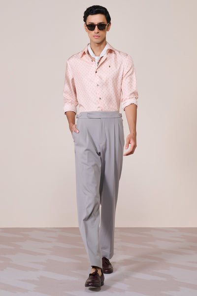 Shantanu & Nikhil Menswear Pink Silk Twill Adamas Shirtt indian designer wear online shopping melange singapore