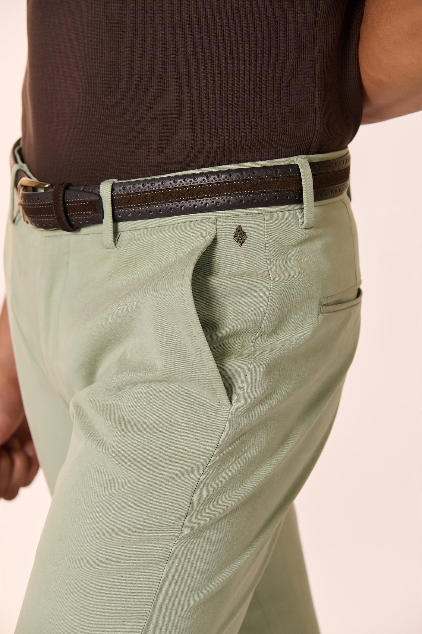 Shantanu & Nikhil Menswear Pistachio Straight Leg Trousers indian designer wear online shopping melange singapore