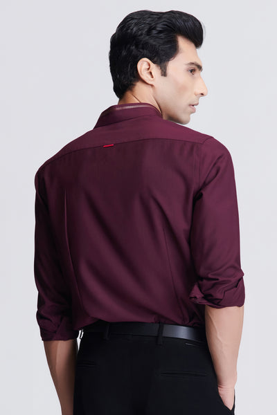 Shantanu & Nikhil Menswear Plum Embellished Shirt indian designer wear online shopping melange singapore