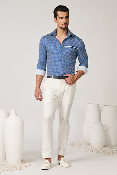 Shantanu & Nikhil Menswear Printed Crepe Jersey Shirt indian designer wear online shopping melange singapore