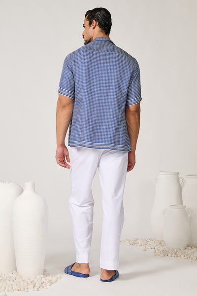 Shantanu & Nikhil Menswear Printed Resort Silk Shirt indian designer wear online shopping melange singapore