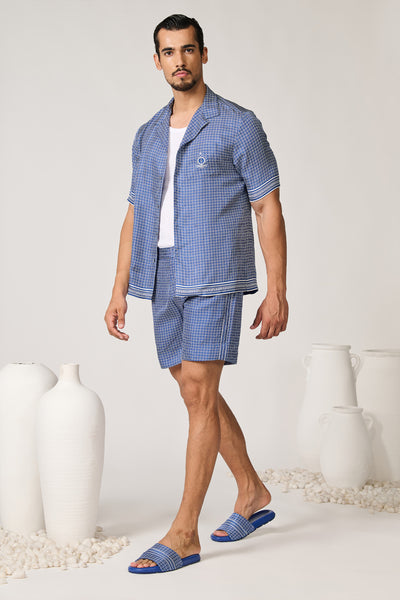 Shantanu & Nikhil Menswear Printed Resort Silk Shirt indian designer wear online shopping melange singapore