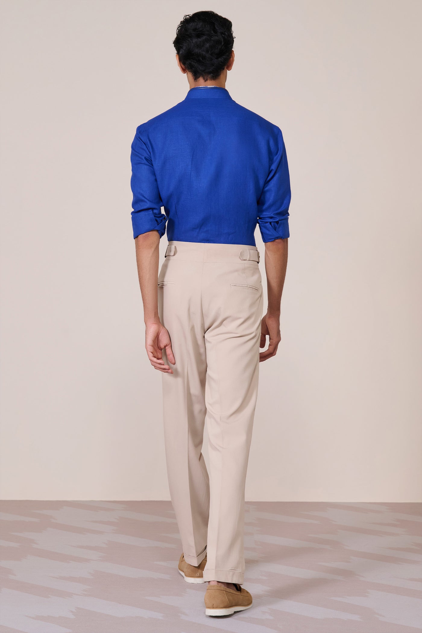 Shantanu & Nikhil Menswear Racer Blue Utility Linen Shirt indian designer wear online shopping melange singapore