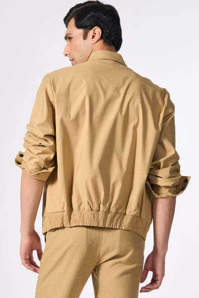 Shantanu & Nikhil Menswear SNCC Beige Bomber indian designer wear online shopping melange singapore