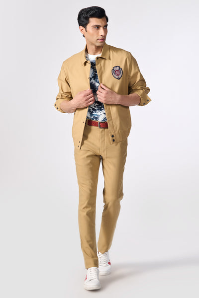 Shantanu & Nikhil Menswear SNCC Beige Bomber indian designer wear online shopping melange singapore