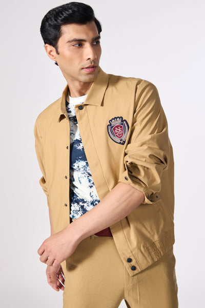 Shantanu & Nikhil Menswear SNCC Beige Bomber indian designer wear online shopping melange singapore