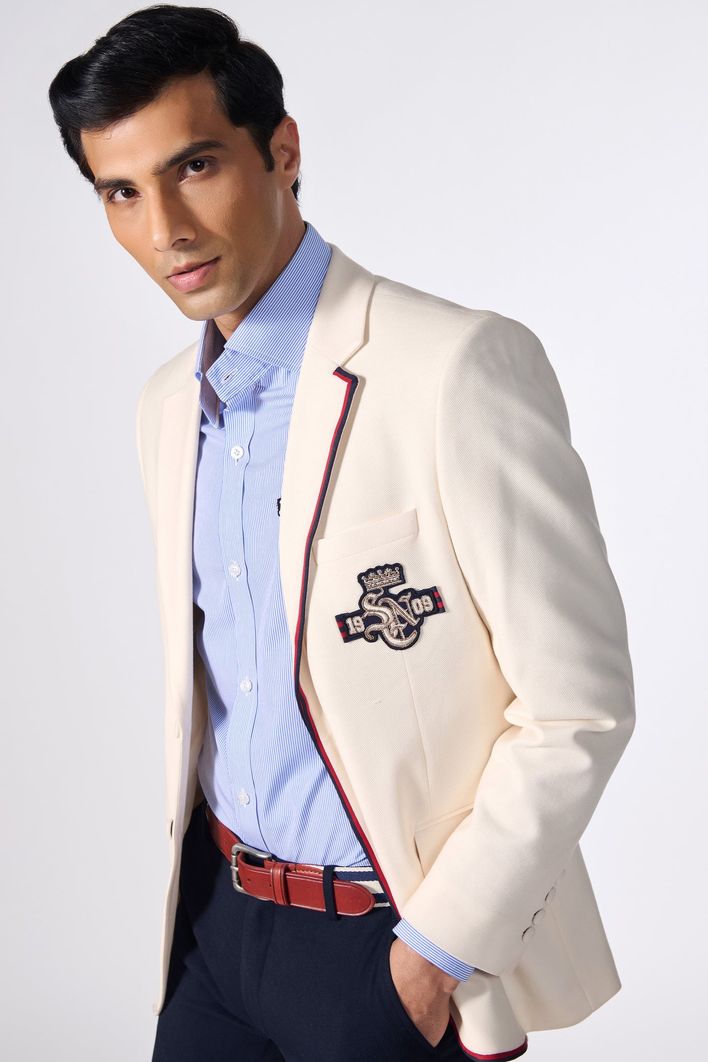 Shantanu & Nikhil Menswear SNCC Beige Jacket indian designer wear online shopping melange singapore