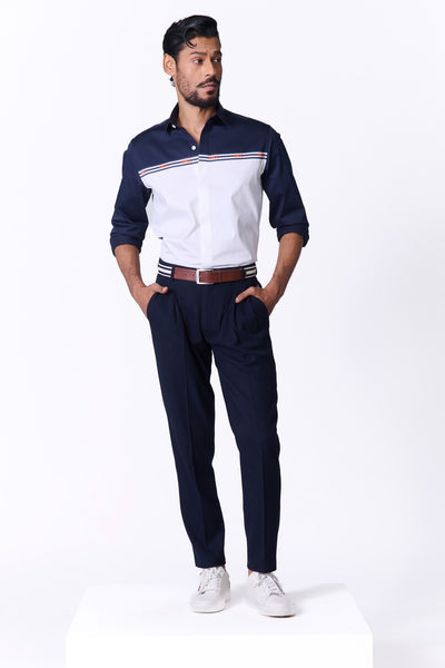 Shantanu & Nikhil Menswear SNCC Colorblock Shirt indian designer wear online shopping melange singapore