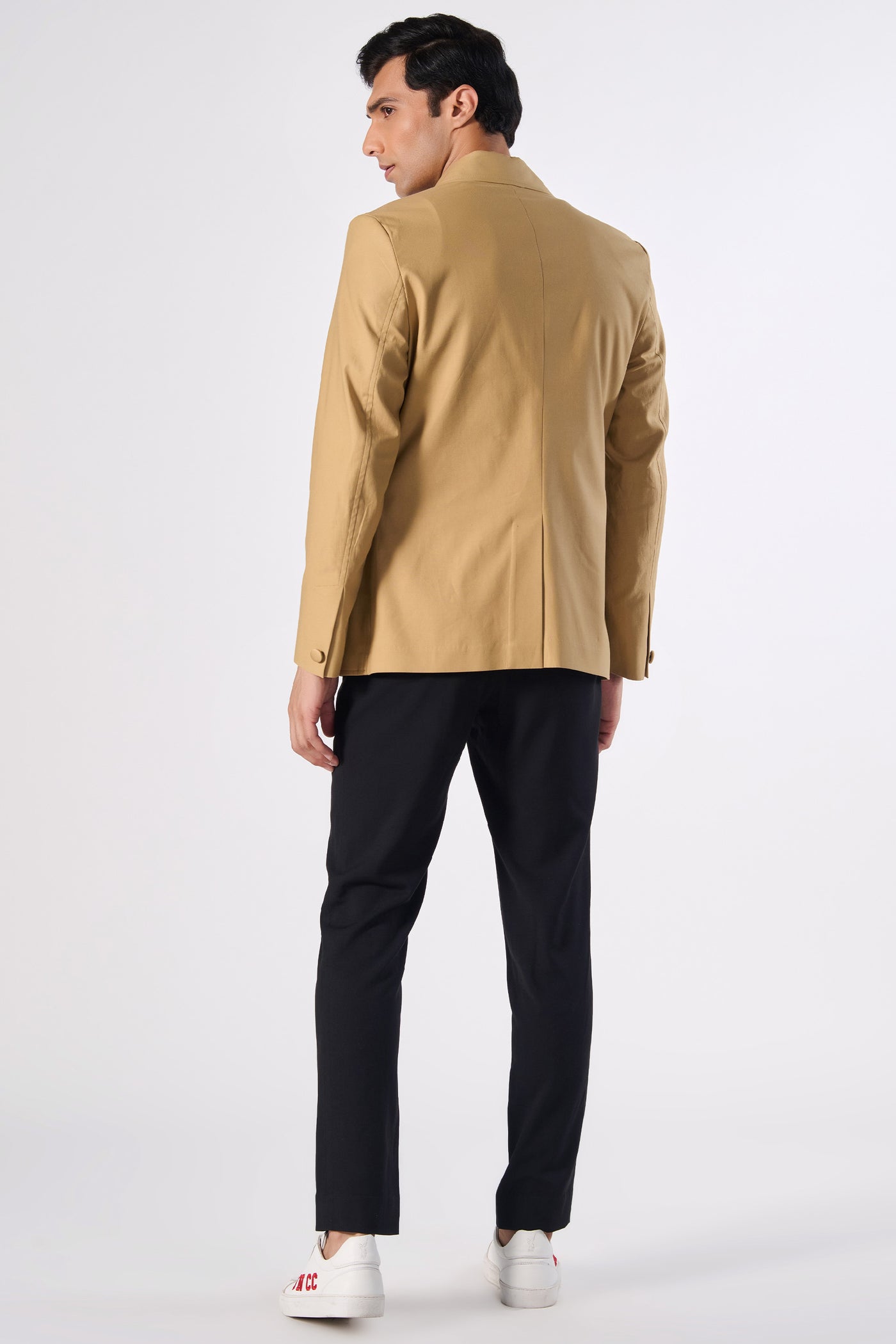 Shantanu & Nikhil Menswear SNCC Double Breasted Beige Jacket indian designer wear online shopping melange singapore