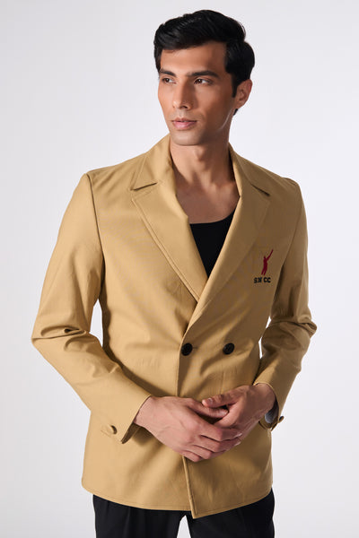 Shantanu & Nikhil Menswear SNCC Double Breasted Beige Jacket indian designer wear online shopping melange singapore