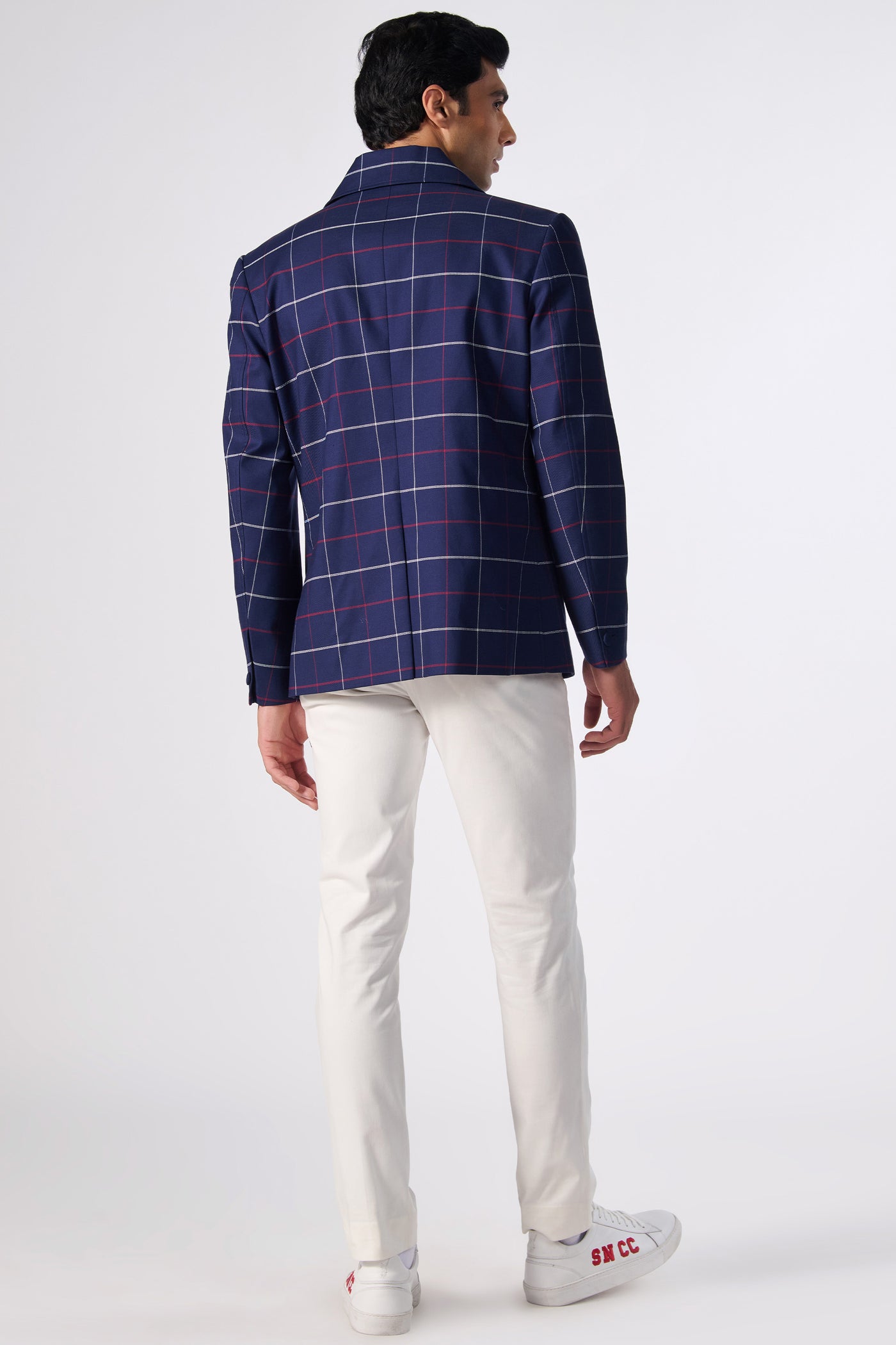 Shantanu & Nikhil Menswear SNCC Double Breasted Check Jacket indian designer wear online shopping melange singapore